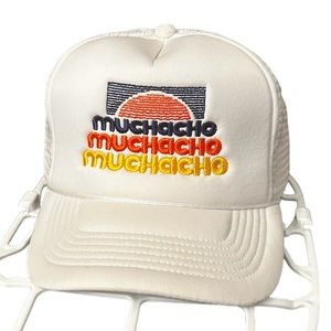 Muchacho Tri-Color White Trucker Meshback Hat Adjustable OS
